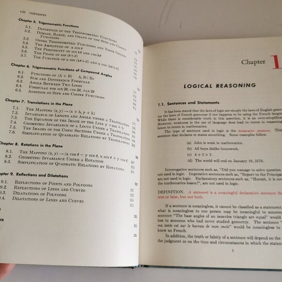 1960s Functions Relations & Transformations Textbook Vintage Math Logical Reason - Picture 8 of 12